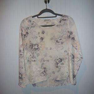 Classy Long Sleeve LC Blouse With Lace Detail